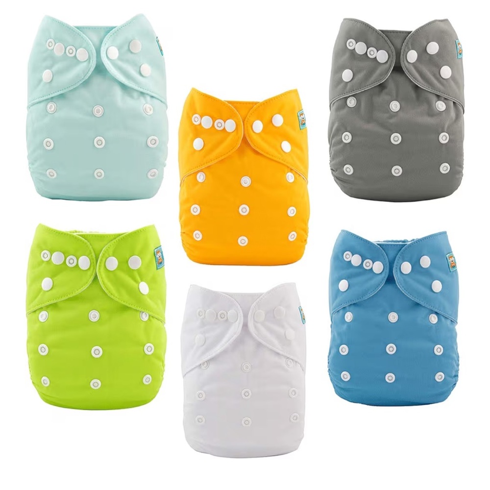 Alva Baby Colorful Reusable Cloth Diapers Set